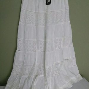Nation A&K Outfit Women's White Summer Skirt Sz L